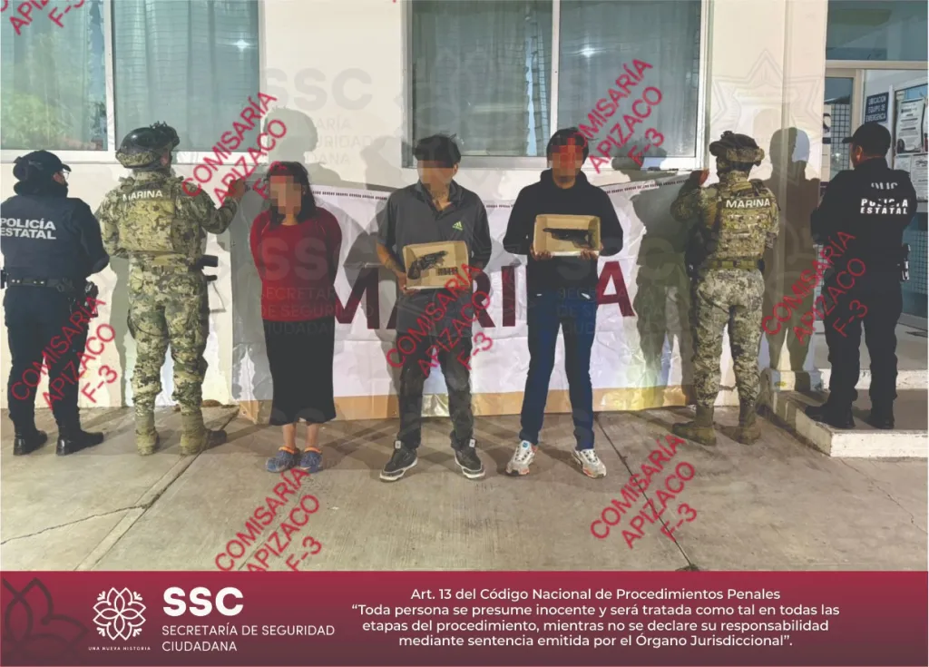 Detienen Secretaría de Seguridad Ciudadana y MARINA a tres sujetos por robo en Tetla